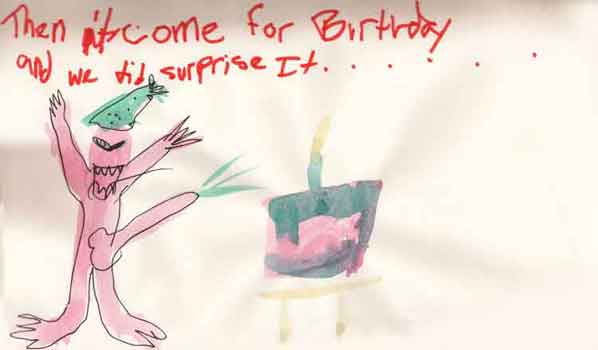 then it come for BIrthday and we did surprise it . . .